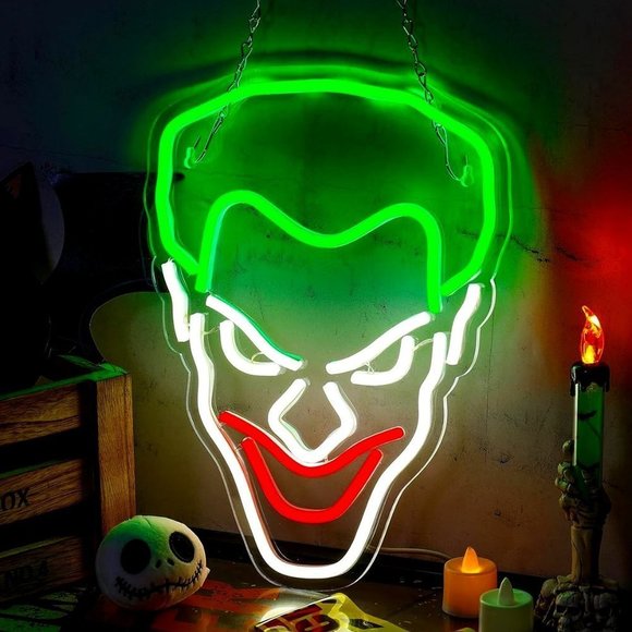 Neon Joker Harley Quinn Marvel DC Super Hero Villain Movie Cartoon Room Decor - Picture 1 of 5